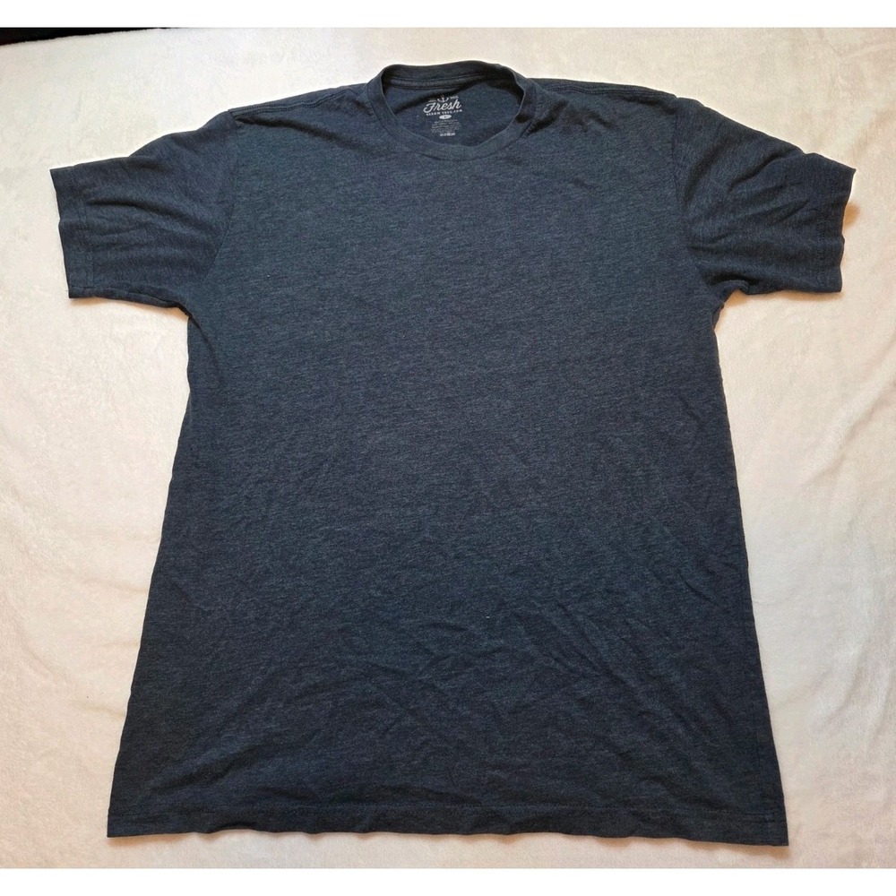 174 Fresh Clean Tees Mens L Navy Blue Heather Crew Neck Short Sleeve T Shirt